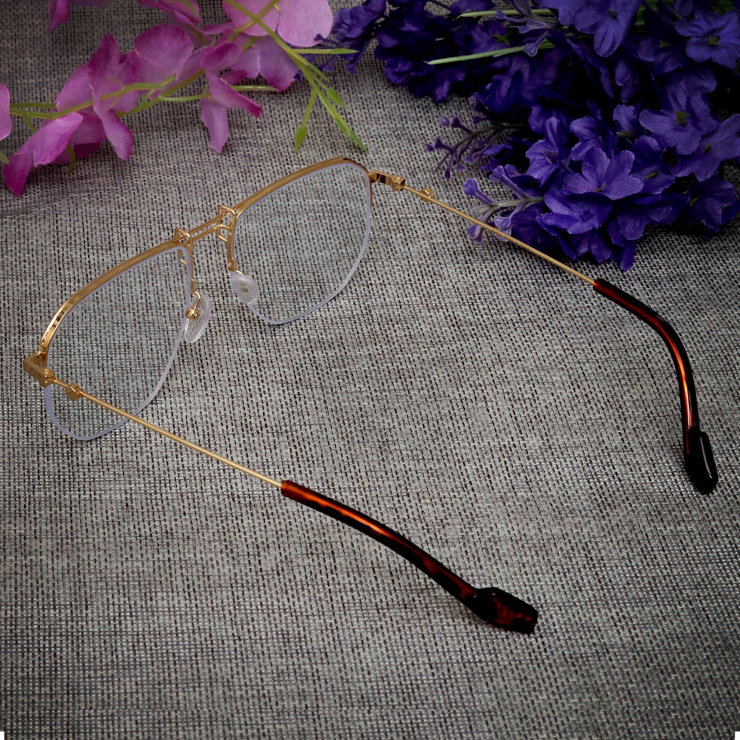 Ploy Gold And Day Night Retro Square Sunglasses