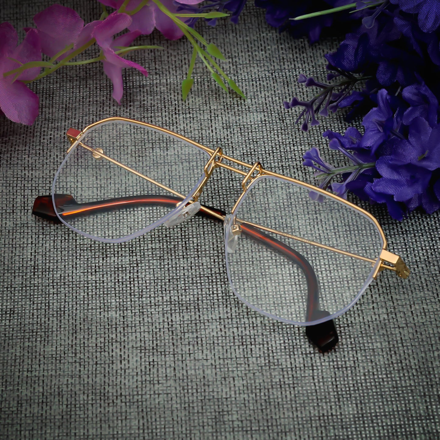Ploy Gold And Day Night Retro Square Sunglasses