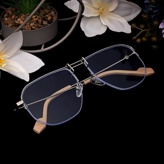 Ploy Silver And Day Night Retro Square Sunglasses