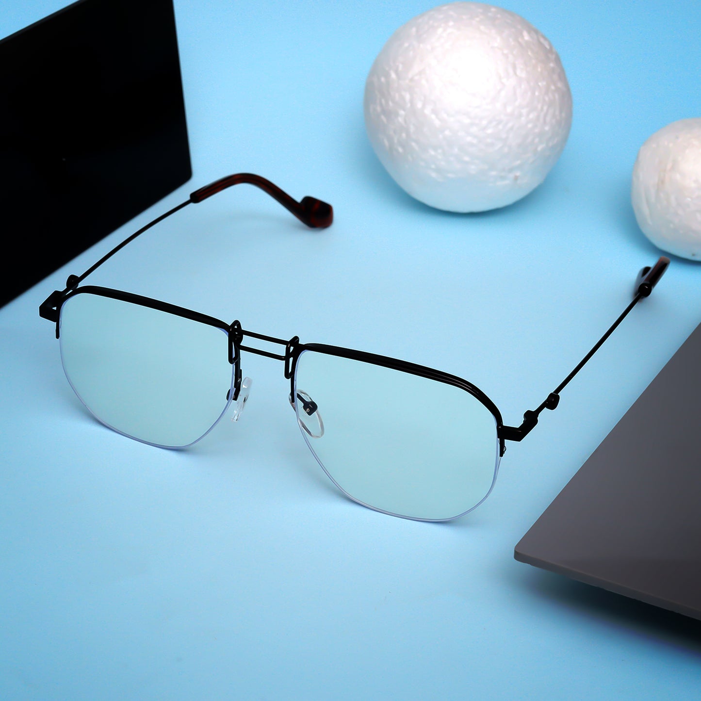 Ploy Black And Day Night Retro Square Sunglasses