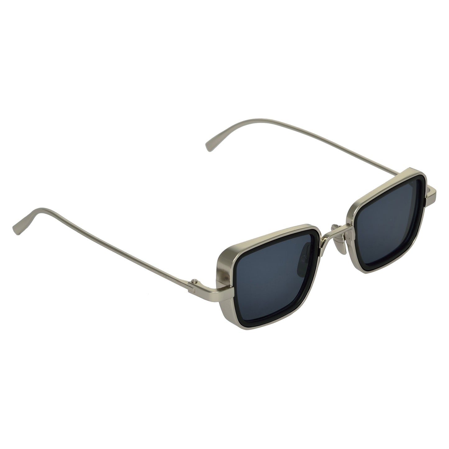 Classy Black And Silver Retro Square Sunglasses