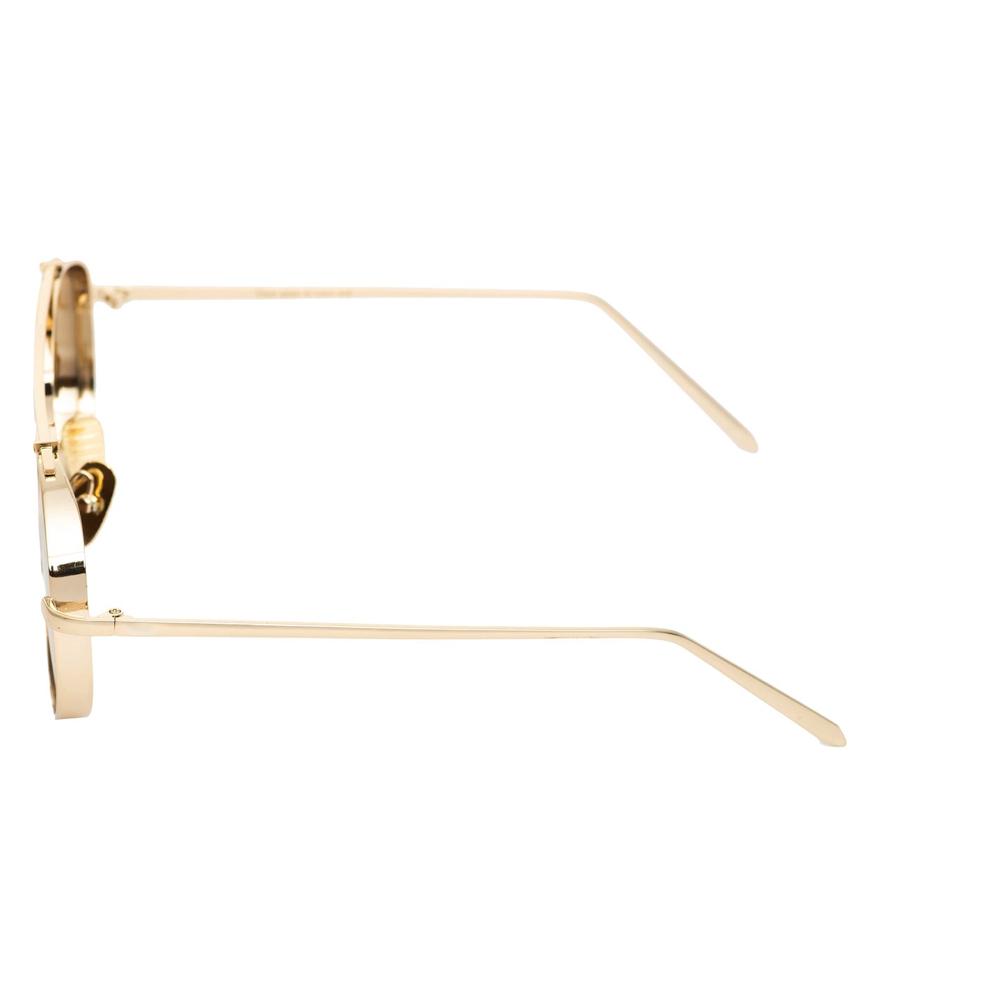 Classy Round Brown And Gold Sunglasses