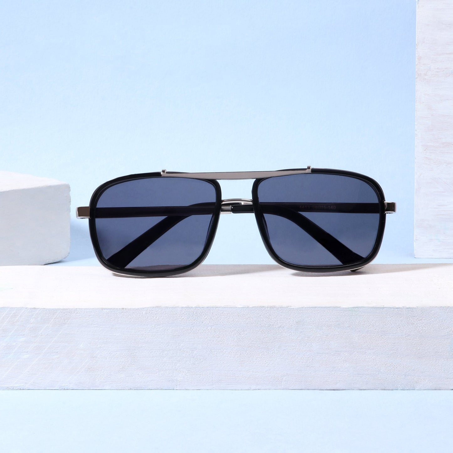 classy york Black And Silver Edition Rectangular Sunglasses