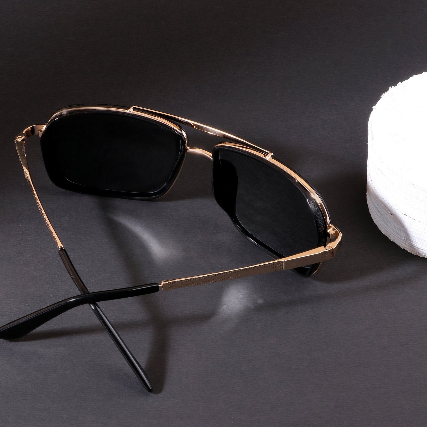Classy York Gold And Black Edition Rectangular Sunglasses