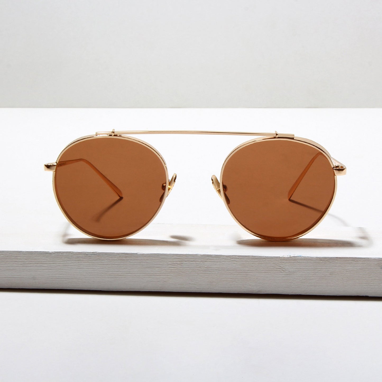 LX Libro Gold and Brown Unisex Sunglasses