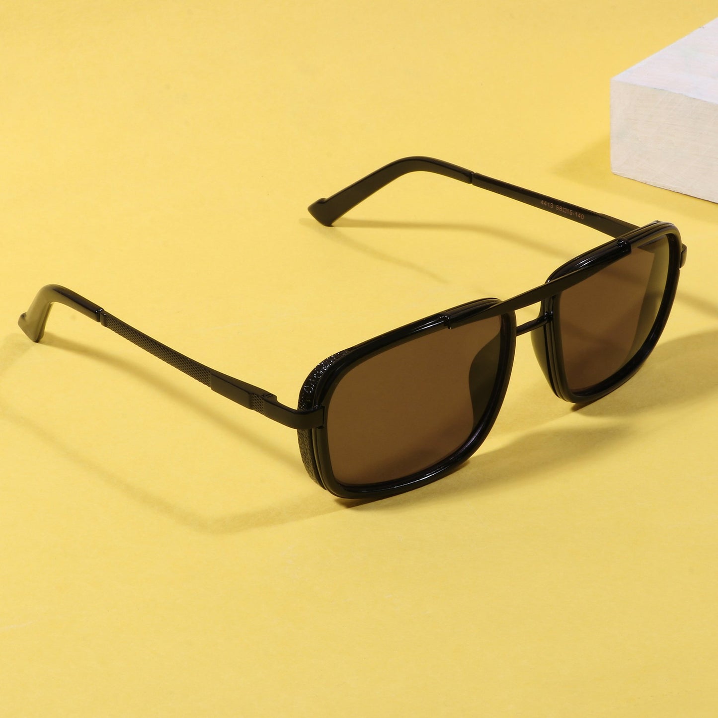 classy york Black And black Edition Rectangular Sunglasses
