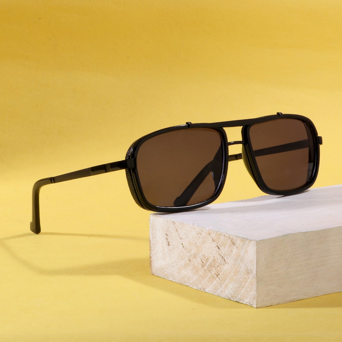 classy york Black And black Edition Rectangular Sunglasses