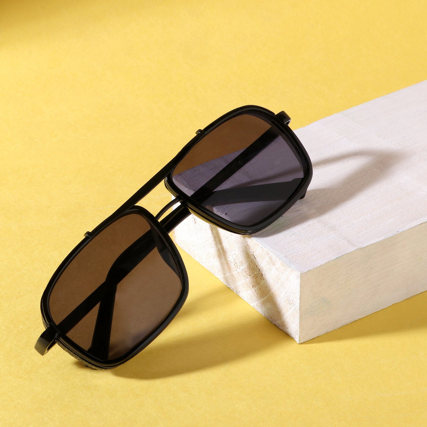 classy york Black And black Edition Rectangular Sunglasses