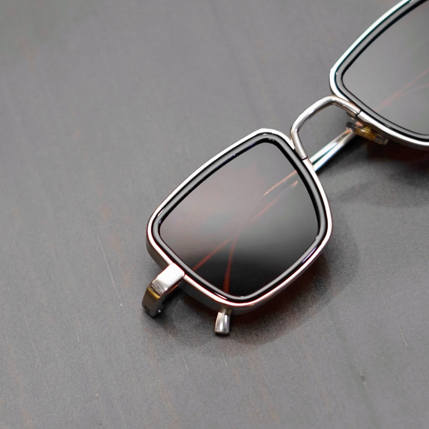 Classy Brown And Silver Retro Square Sunglasses