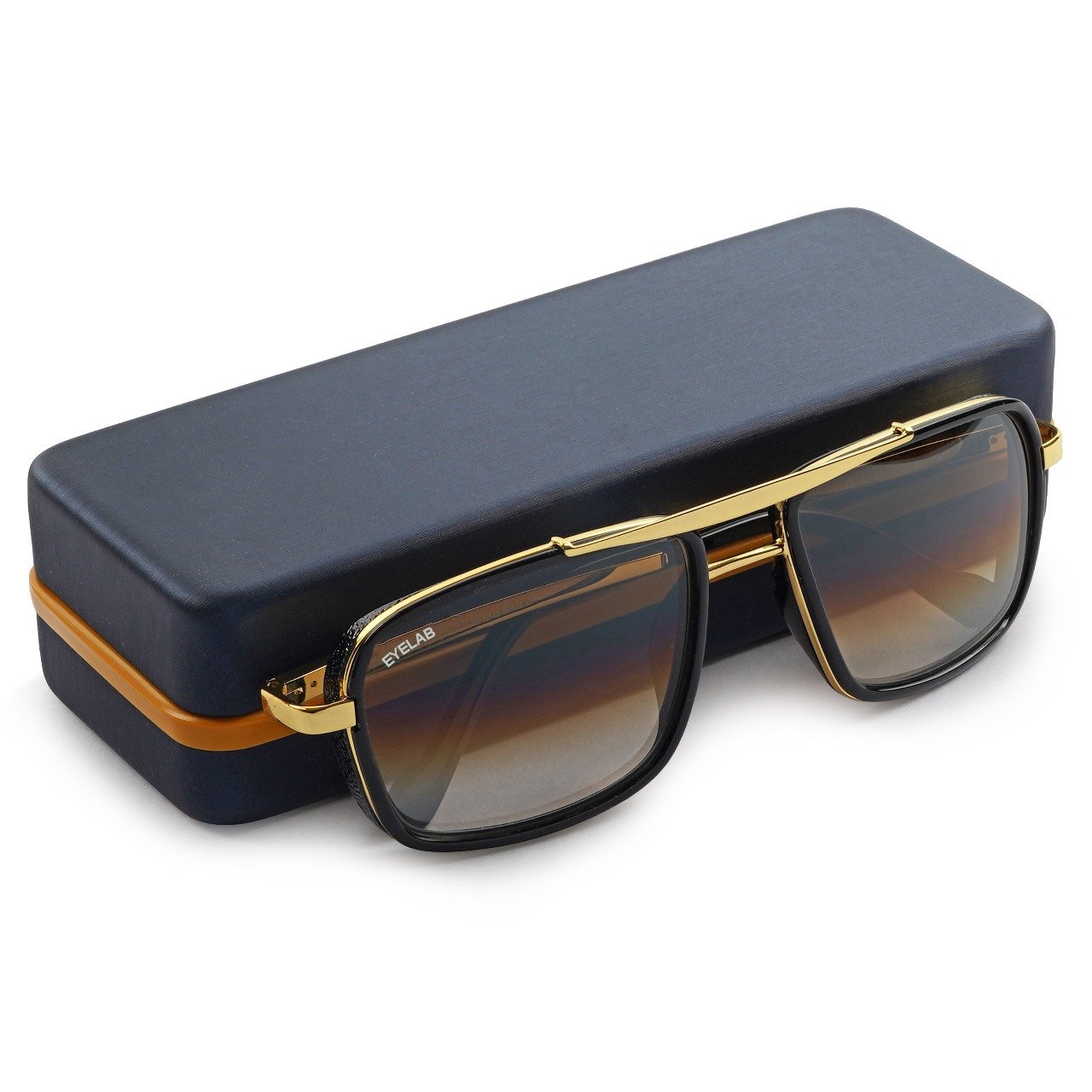 Classy York Gold And Brown Gradient Edition Rectangular Sunglasses