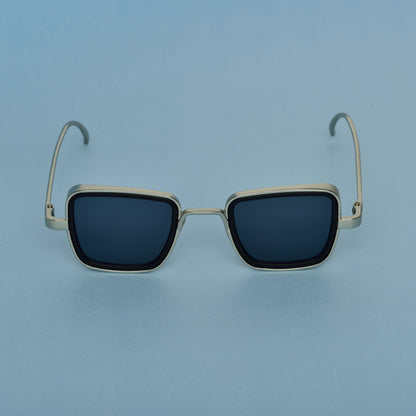 Classy Black And Silver Retro Square Sunglasses
