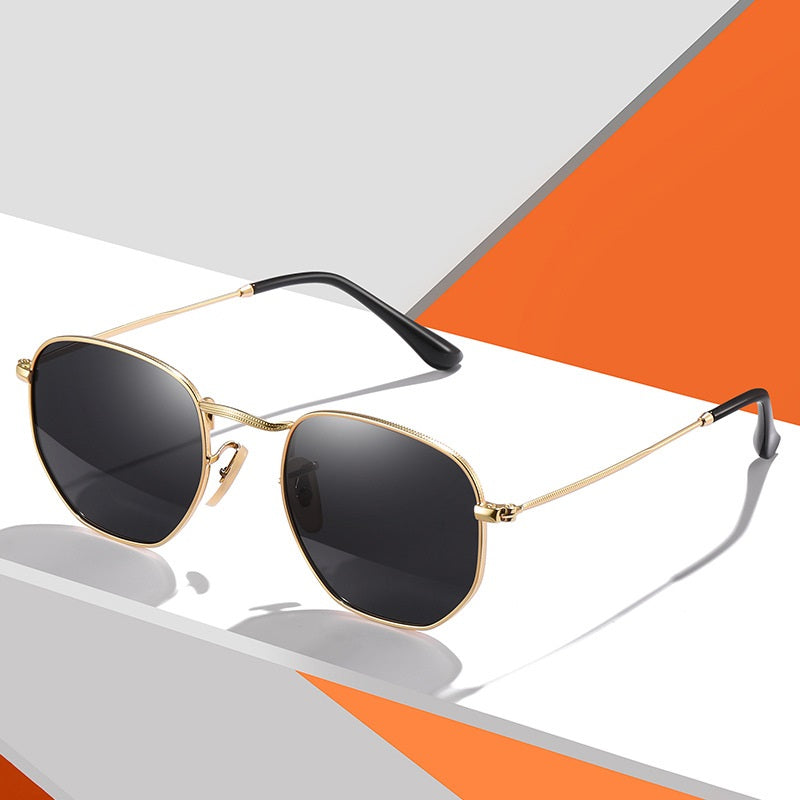 Luxy Gold and Black Unisex Sunglasses